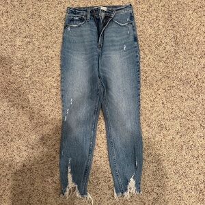 Abercrombie & Fitch Blue Distressed Skinny Jeans